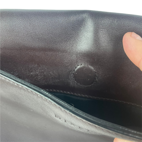 Milly Plum Leather Foldover Envelope Lock Closure Chain Cross Body Bag - Picture 4 of 9